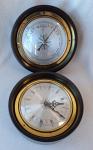 Black & Brass Nautical Wall Clock and Barometer Set
