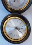 Black & Brass Nautical Wall Clock and Barometer Set