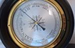 Black & Brass Nautical Wall Clock and Barometer Set