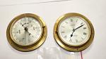 Vintage Celeste Barometer and Clock Combo