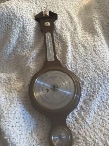Vintage Wall Barometer and Thermometer Combo