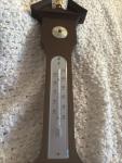 Vintage Wall Barometer and Thermometer Combo