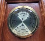 Wooden Weather Station with Clock and Thermometer
