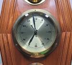 Wooden Weather Station with Clock and Thermometer