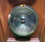 Wooden Weather Station with Clock and Thermometer