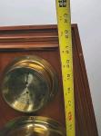 Wooden Weather Station with Clock and Thermometer