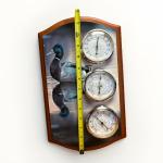 Wooden Mallard Duck Weather Station with Instruments