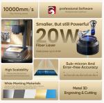 Monport 20W Fiber Laser Engraver with Rotary Axis