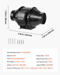 VEVOR 4-Inch Quiet Inline Duct Vent Fan