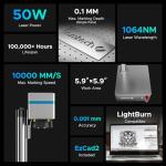 OMTech 50W Fiber Laser Marking Machine, 5.9"x5.9