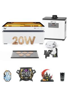 WECREAT 20W Desktop Laser Engraver with Rotary & Air Assist
