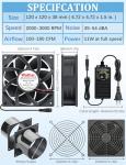 Wathai 4-Inch Duct Fan with Speed Control