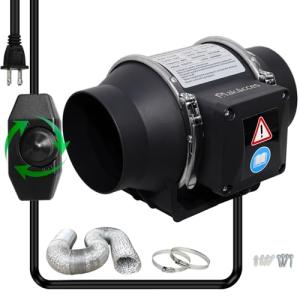 4-Inch Inline Duct Fan with Variable Speed Control