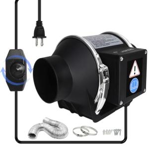 3-Inch Inline Duct Fan with Speed Controller
