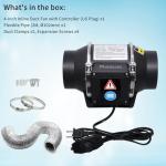 4-Inch Inline Duct Fan with Variable Speed Control
