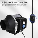 3-Inch Inline Duct Fan with Speed Controller