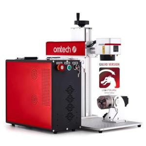OMTech 60W MOPA Fiber Laser Engraver with Rotary