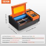 VEVOR 40W CO2 Laser Engraver and Cutter