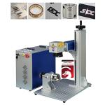 100W Fiber Laser Marking Machine for Metal Engraving Machine 100W 300×300mm with 80mm Rotary Device JPT MOPA Fiber Laser Engraver Rotary Class 1 Laser Output Power 0.39mW