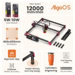Algolaser 10W Engraver with Rotary Roller & Touchscreen