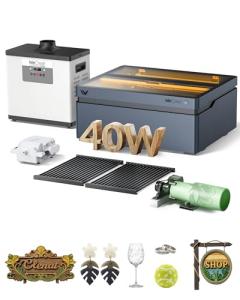 WECREAT 40W Laser Cutter and Engraver, 4 in 1