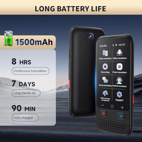 Instant Two-Way Language Translator, No WiFi Needed