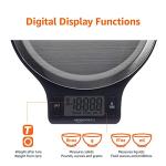 Digital Kitchen Scale with LCD Display, Black & Steel