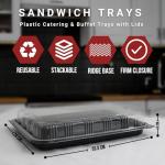 Reusable Plastic Sandwich Platter Trays with Lids