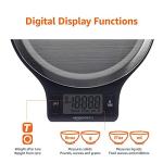 Digital Kitchen Scale with LCD Display, Black & Steel