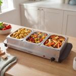 Electric Buffet Server with 3 Removable Pans