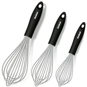 Anaeat Stainless Steel Balloon Whisk Set of 3