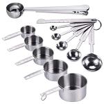 JIZZU 12-Piece Stainless Steel Measuring Spoon & Cup Set