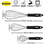Anaeat Stainless Steel Balloon Whisk Set of 3