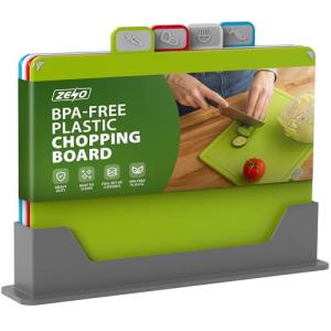 Colorful Plastic Chopping Board Set with Stand