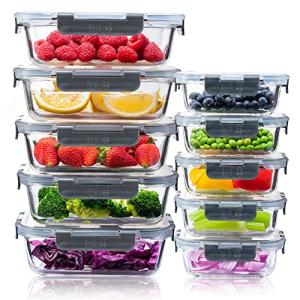 Igluu Airtight Glass Meal Prep Containers (10 Pack)