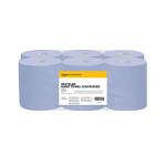 Blue Centrefeed Wiping Paper Rolls - 6 Pack
