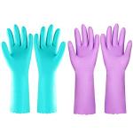 Latex-Free Reusable Dishwashing Gloves with Cotton Lining