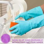 Latex-Free Reusable Dishwashing Gloves with Cotton Lining