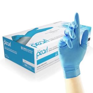 Unigloves Blue Pearl Nitrile Exam Gloves, Small 100ct