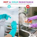 Latex-Free Reusable Dishwashing Gloves with Cotton Lining