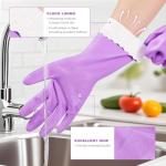 Latex-Free Reusable Dishwashing Gloves with Cotton Lining