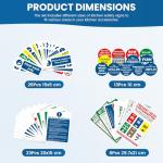 68-Piece Kitchen Safety Signs Set - Vinyl Stickers