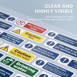 68-Piece Kitchen Safety Signs Set - Vinyl Stickers