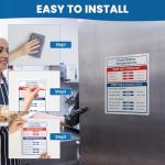 68-Piece Kitchen Safety Signs Set - Vinyl Stickers