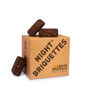 Lekto Woodfuels Night Briquettes - 20kg, 8 Hour Burn