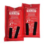 Fiberglass Fire Blanket with Cotton Tapes, 2 Pack