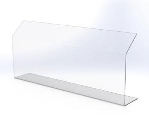 Clear Acrylic Food Sneeze Guard - Medium 900mm