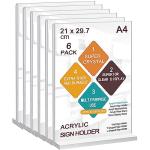 6-Pack Double-Sided A4 Acrylic Sign Holders