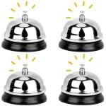 4 Pack Metal Service Bells for Reception & Counter