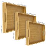 Set of 3 Bamboo Serving Trays with Handles